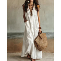 Leila | Women's Elegant Linen Maxi Dress