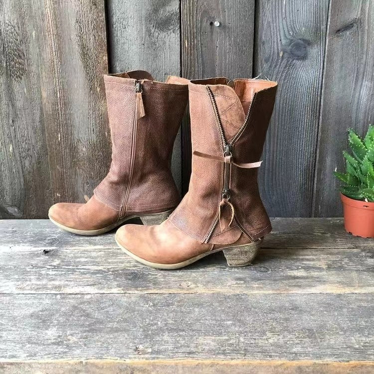 Demi | Women’s Zipper Detail Cowboy Boots
