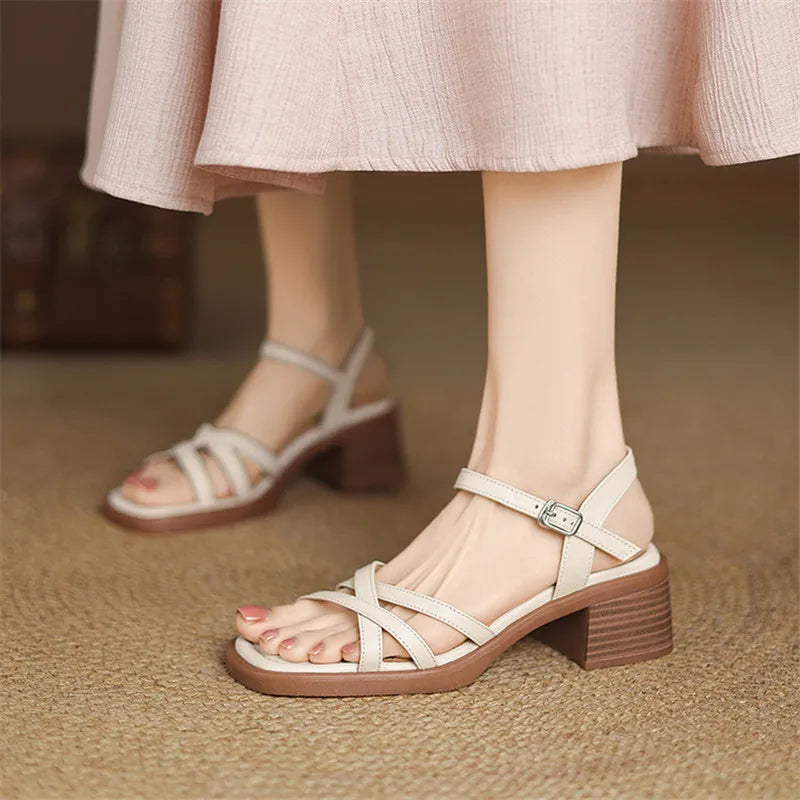 Liora | Women's Elegant Leather Strap Sandals