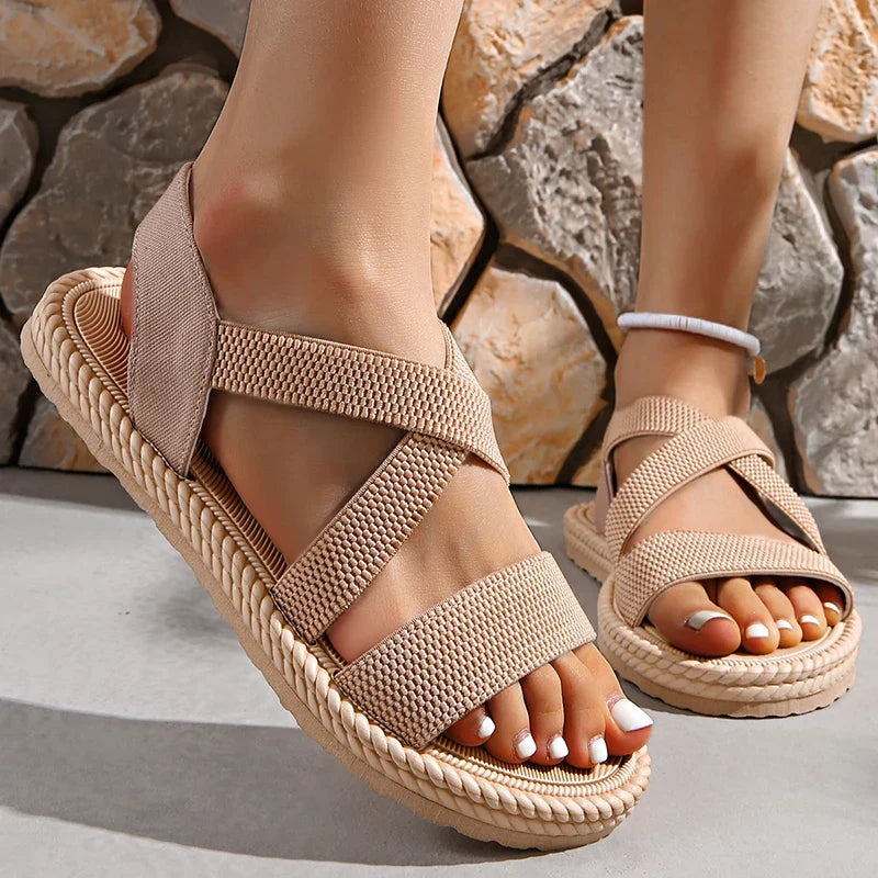 Aya | Women's Beach Elastic-Straps Boho Sandals