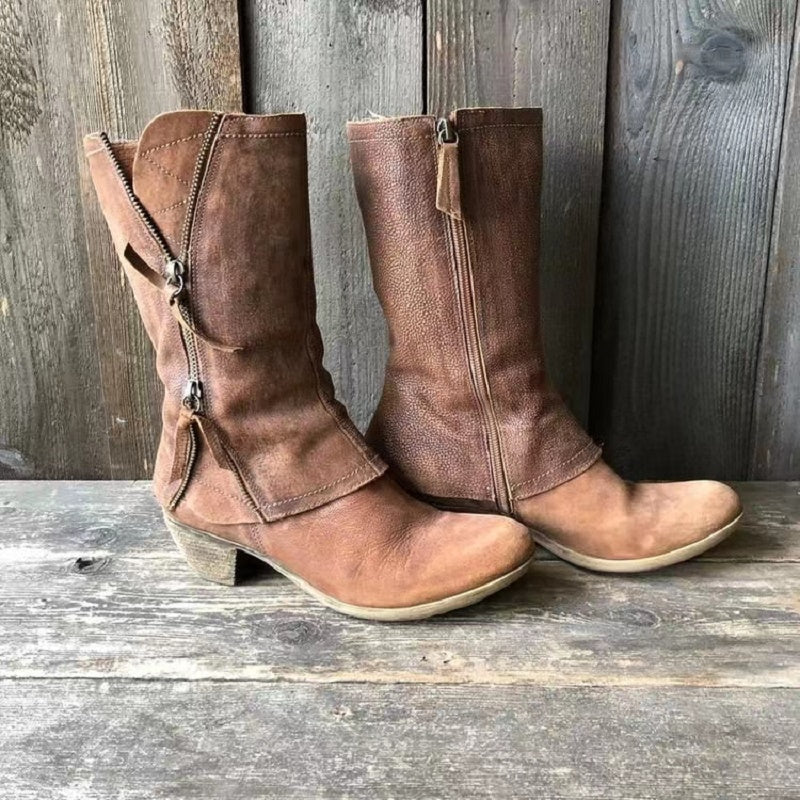Demi | Women’s Zipper Detail Cowboy Boots