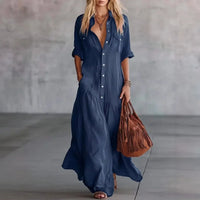 Emily | Women's Loose Tiered Buttoned Maxi Dress