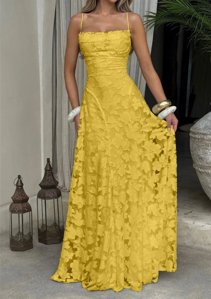 Silja | Women's Embroidered Maxi Evening Dress