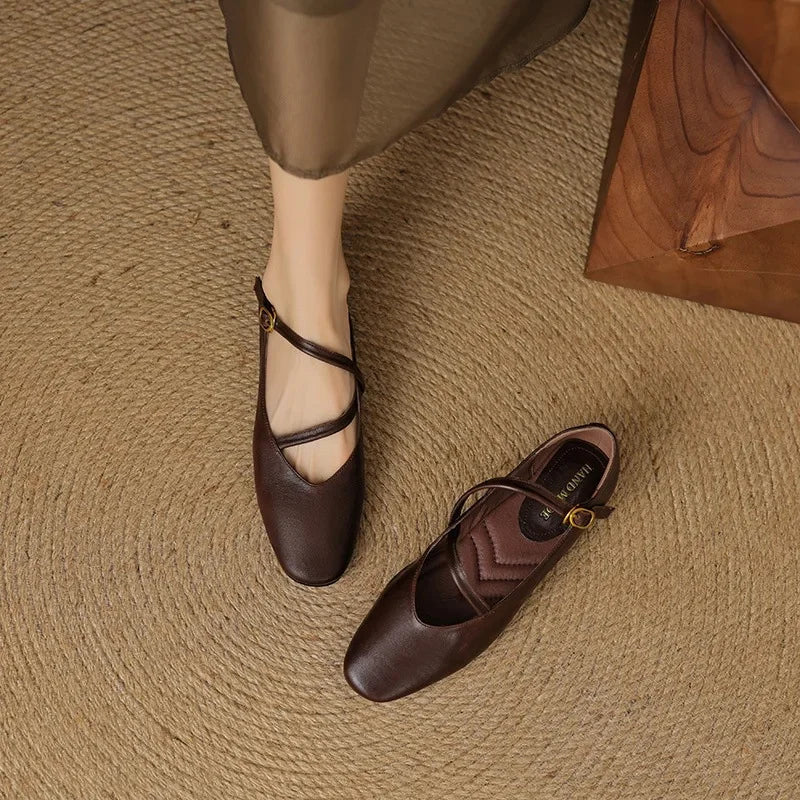 Elora | Women's Classic Leather Ballet Flats