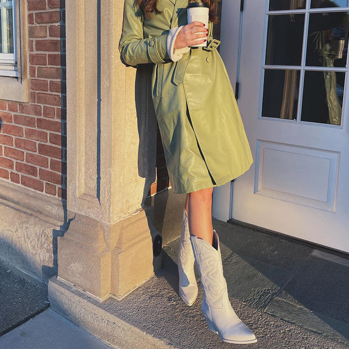Paris | Women’s Embroidered Block Heel Cowboy Boots