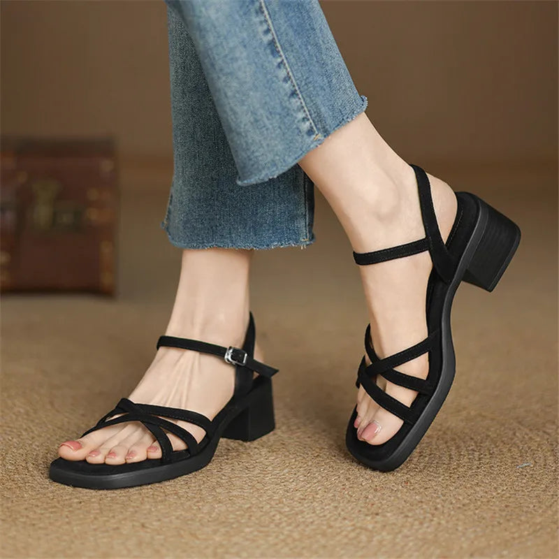 Liora | Women's Elegant Leather Strap Sandals