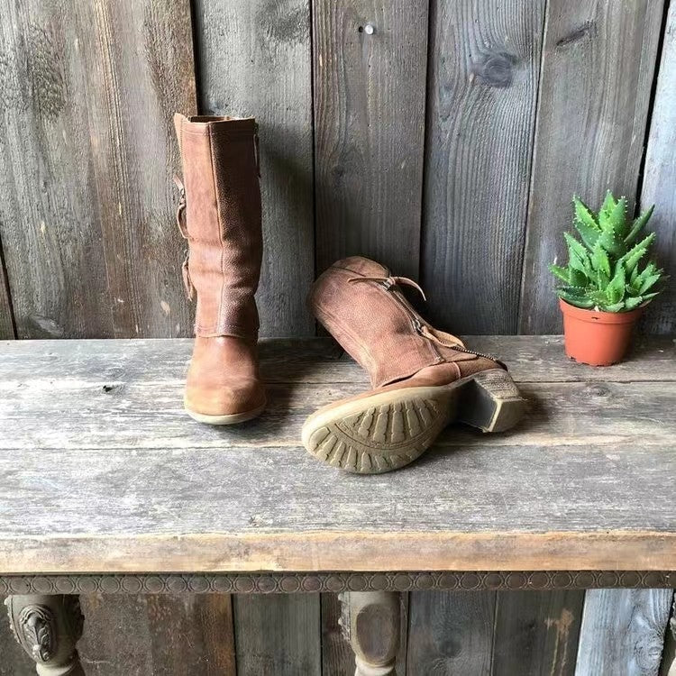 Demi | Women’s Zipper Detail Cowboy Boots