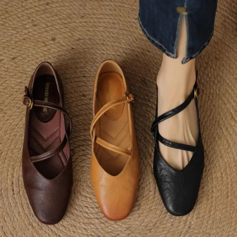 Elora | Women's Classic Leather Ballet Flats
