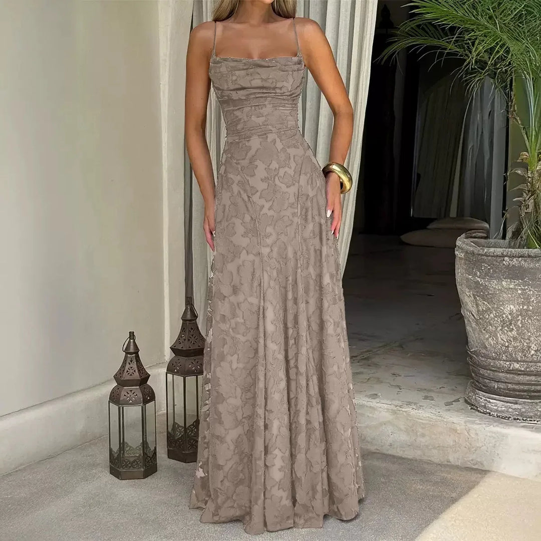 Silja | Women's Embroidered Maxi Evening Dress