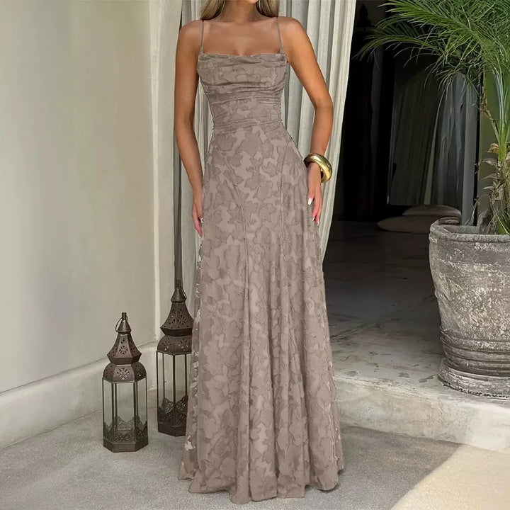 Silja | Women's Embroidered Maxi Evening Dress