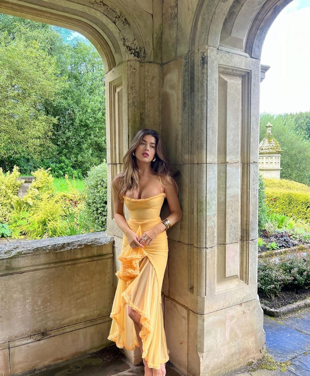 Bena | Women’s Elegant Ruffled Wedding Guest Dress