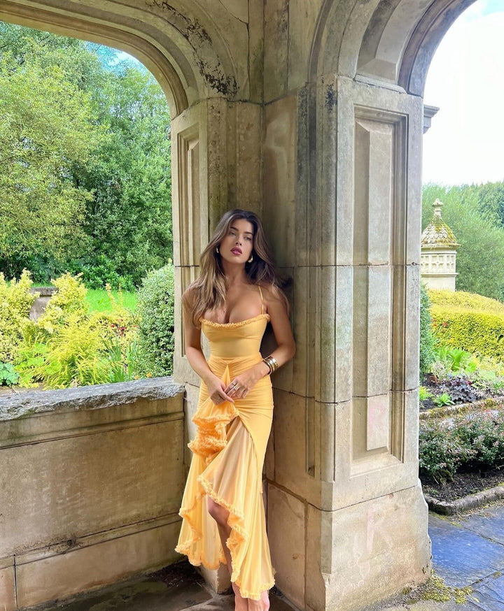 Bena | Women’s Elegant Ruffled Wedding Guest Dress
