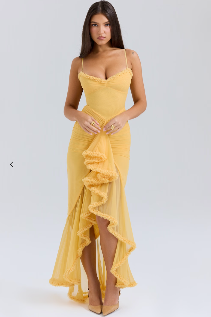 Bena | Women’s Elegant Ruffled Wedding Guest Dress