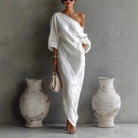 Daisy | Women's Summer Linen One Shoulder Dress