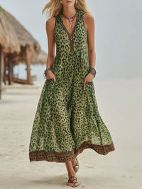 Alivia | Women's Elegant Leopard Print Maxi Dress