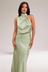 Luciana | Women's Summer Halter Neck Midi Dress