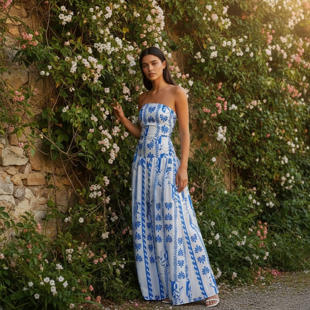 Audrey | Women’s Summer Botanical Print Maxi Dress