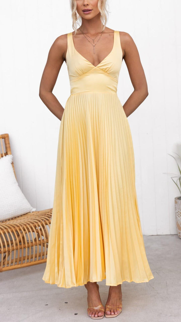 Anne | Women’s Summer Pleated Wedding Guest Dress