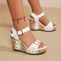 Adelaide | Women's Elegant Rivet Wedge Sandals