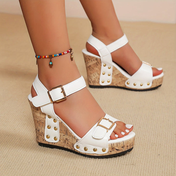 Adelaide | Women's Elegant Rivet Wedge Sandals