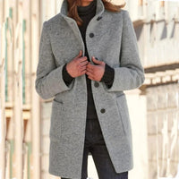 Nora | Women's Elegant Wool Button Trench Coat