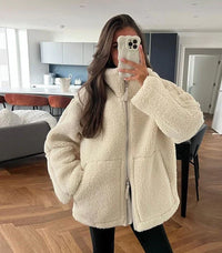 Sharon | Women's Oversized Teddy Zip-Up Jacket