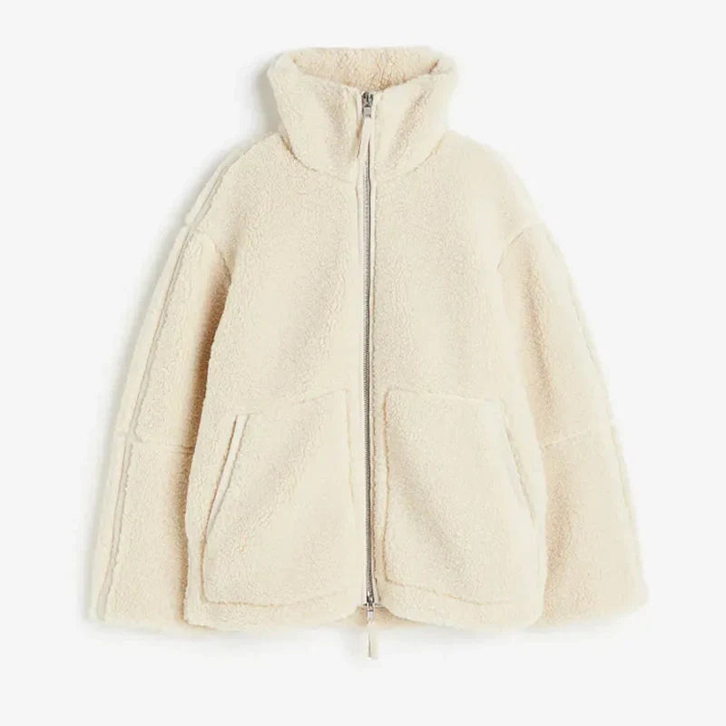 Sharon | Women's Oversized Teddy Zip-Up Jacket