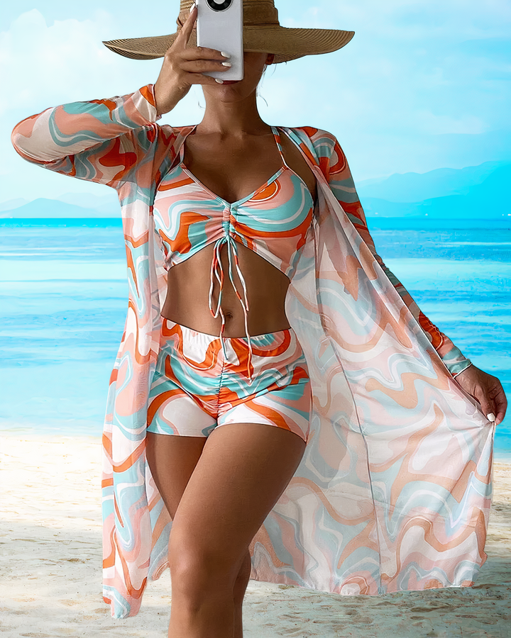Agnes | Women's High Waist Covering Bikini Set