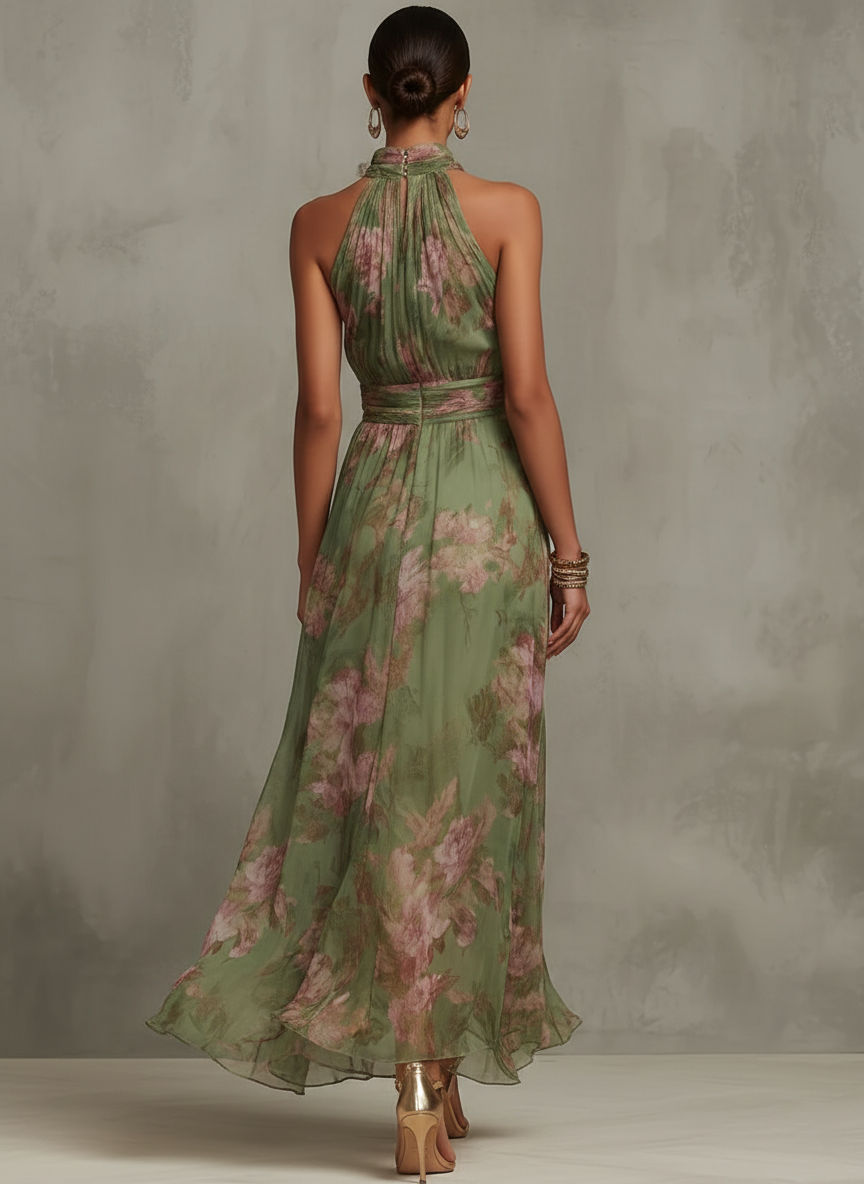 Rabia | Women's Summer Halter Floral Dress