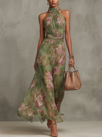 Rabia | Women's Summer Halter Floral Dress