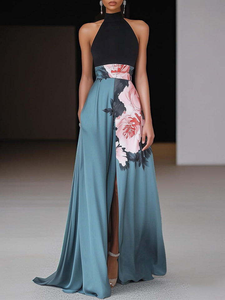 Kinsley | Women’s Satin Halter Neck Maxi Dress