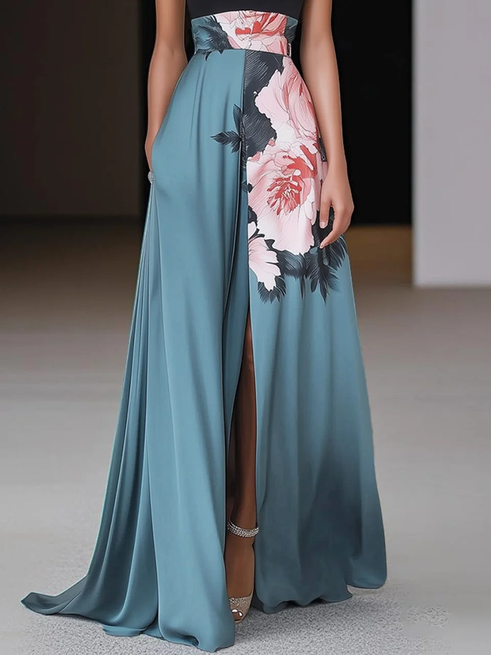 Kinsley | Women’s Satin Halter Neck Maxi Dress