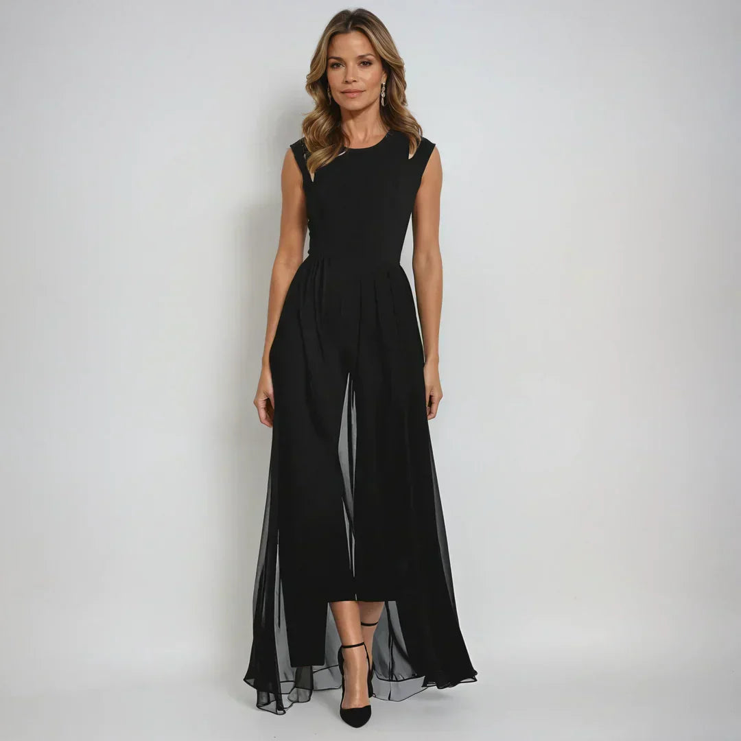 Elke | Women’s Evening Round Neck Maxi Dress