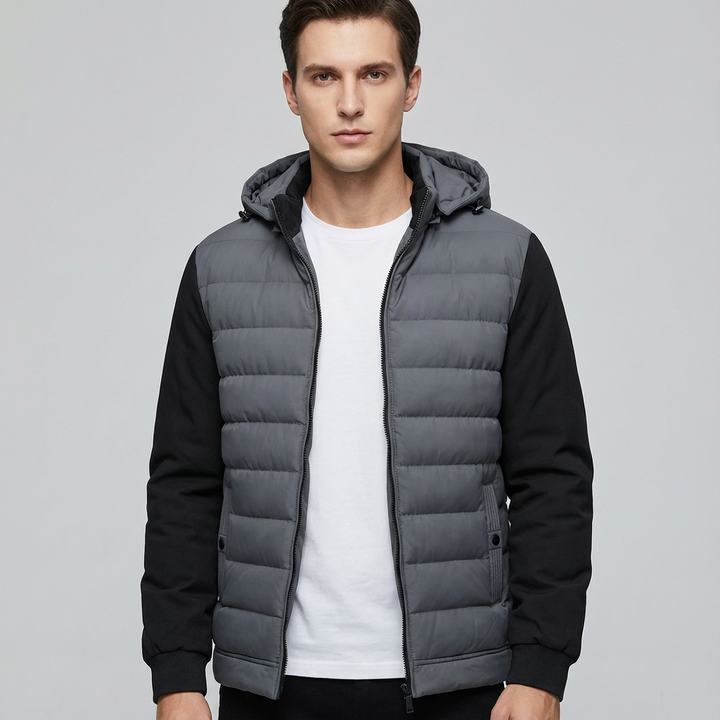 Men's Padded Vest Jacket with Hood