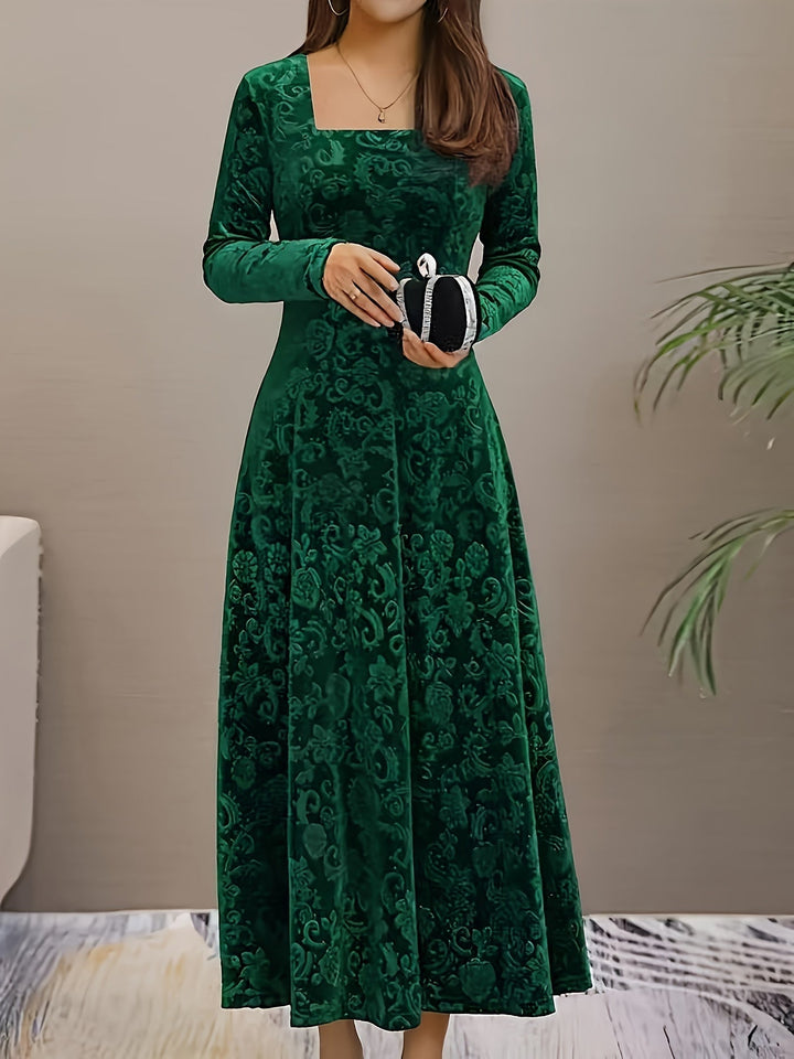 Raina | Women’s Square Neck Midi Dress