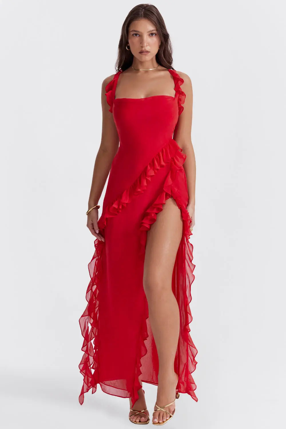 Adeline | Women’s Ruffled Maxi Evening Dress
