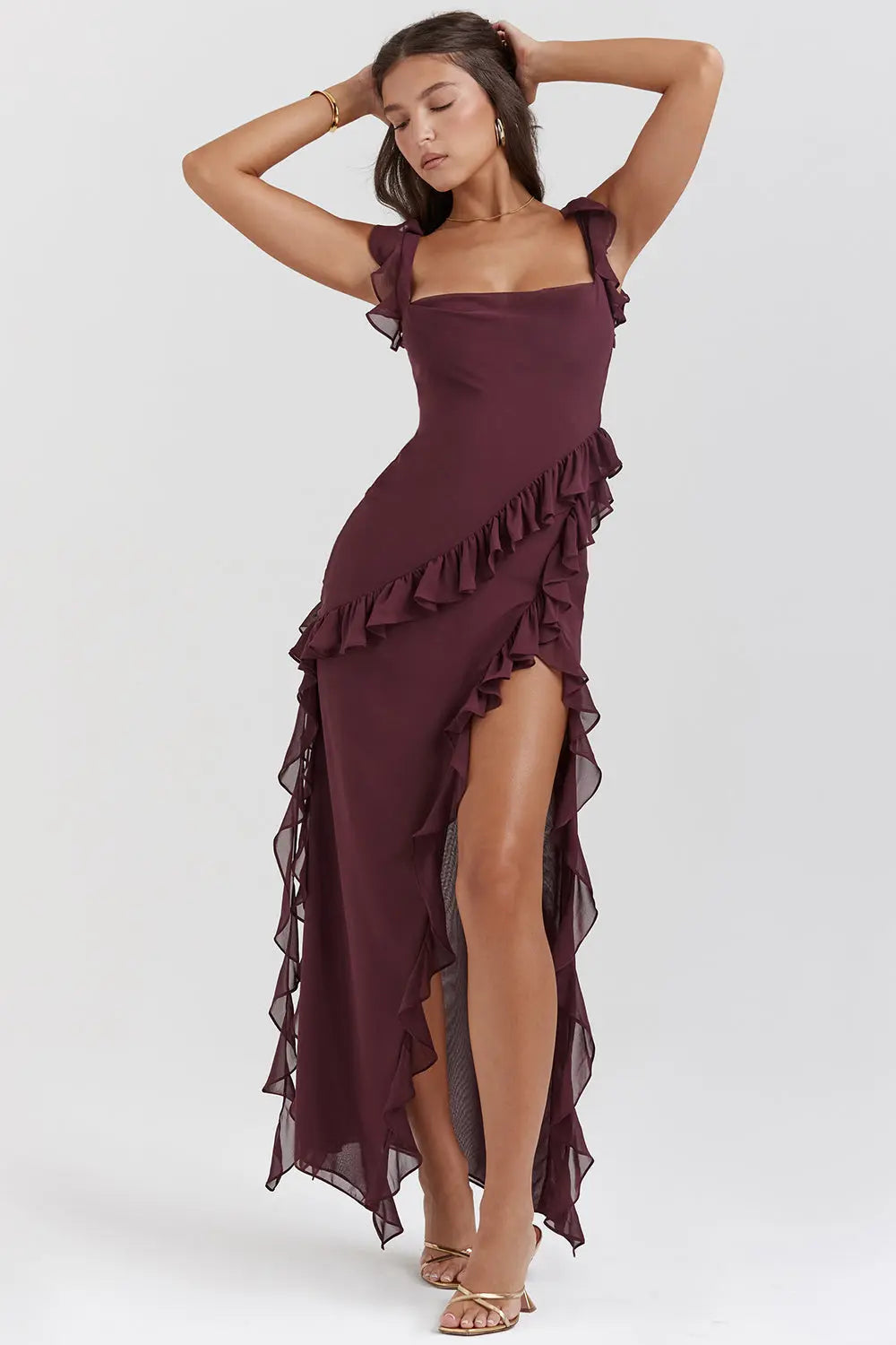 Adeline | Women’s Ruffled Maxi Evening Dress