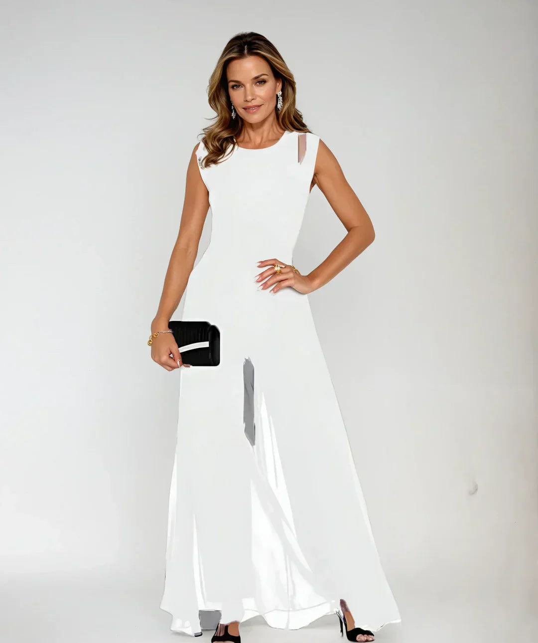 Elke | Women’s Evening Round Neck Maxi Dress