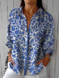 Peyton | Women's Elegant Floral Button-Up Blouse