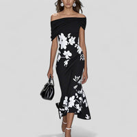 Audrey | Women’s Summer Draped Bodice Floral Midi Dress