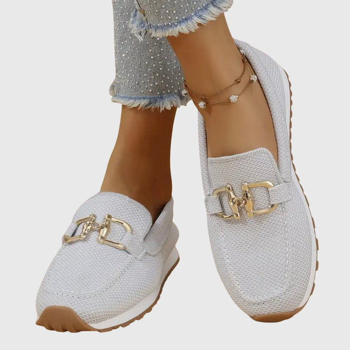 Yasmine | Women’s Metal Detail Textured Loafers
