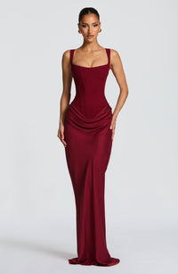 Ainslee | Women's Formal Draped Evening Maxi Dress