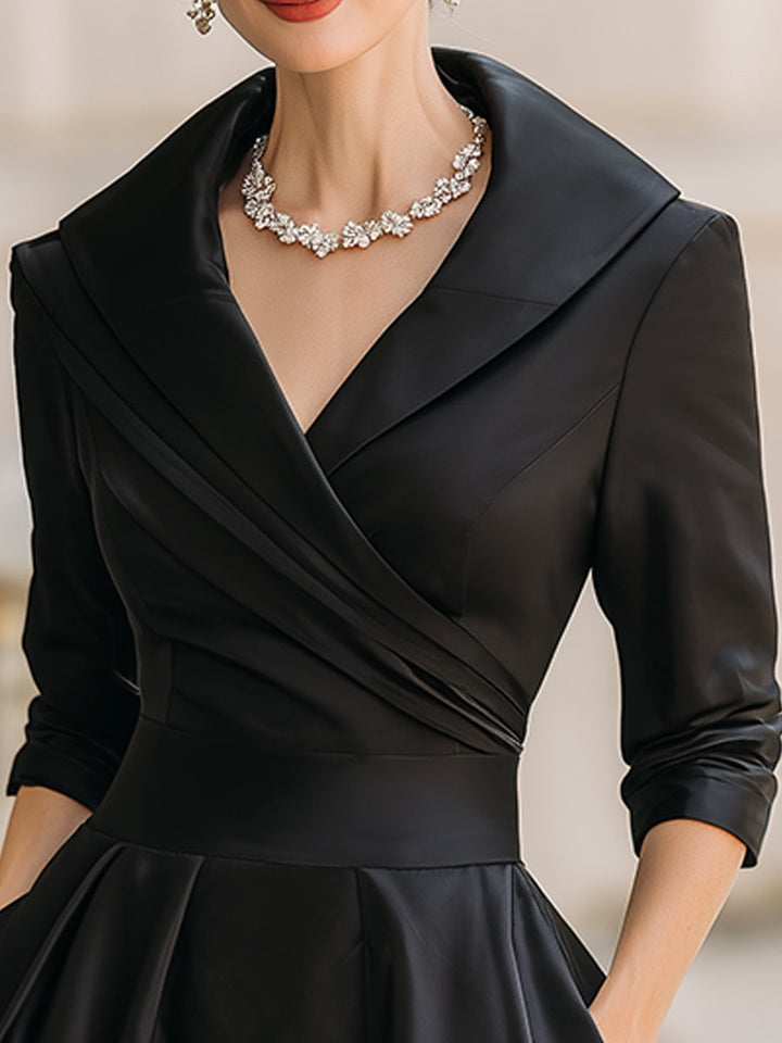 True | Women’s Wrap V-Neck Midi Dress