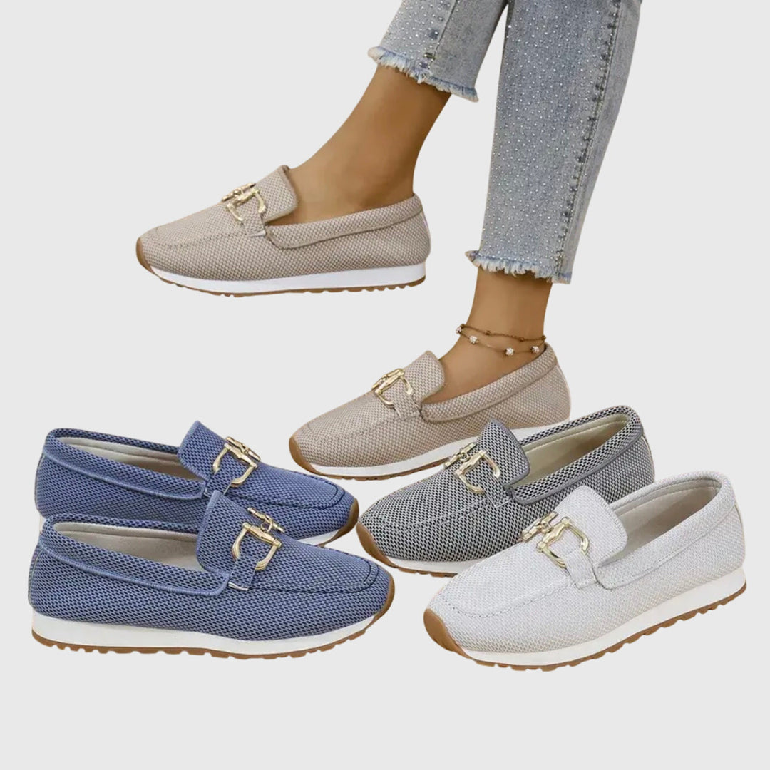 Yasmine | Women’s Metal Detail Textured Loafers