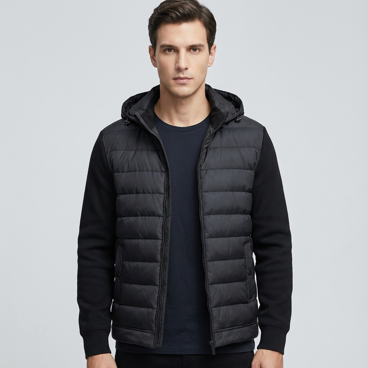 Men's Padded Vest Jacket with Hood
