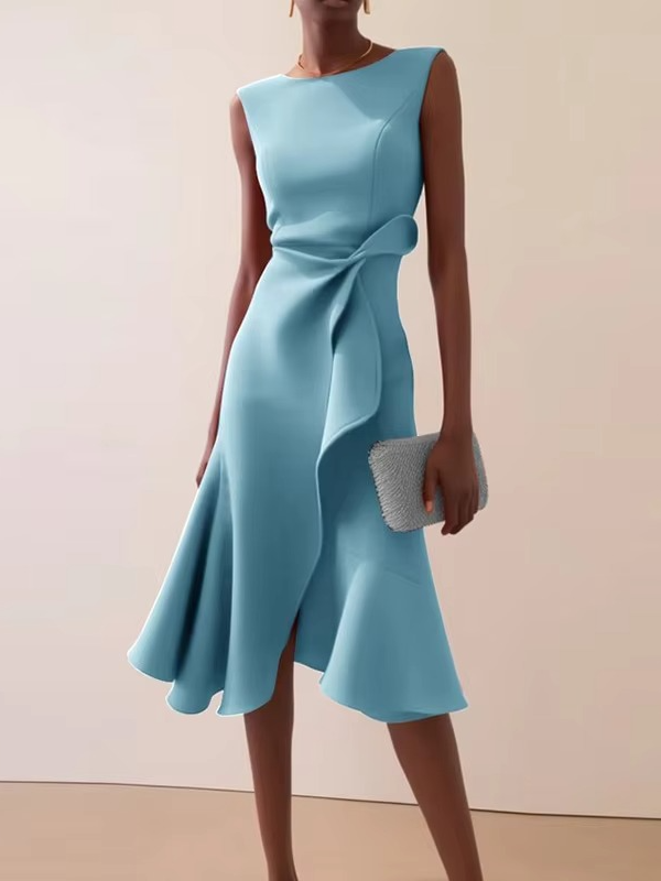 Zoya | Women's Summer Sleeveless Ruffle Midi Dress