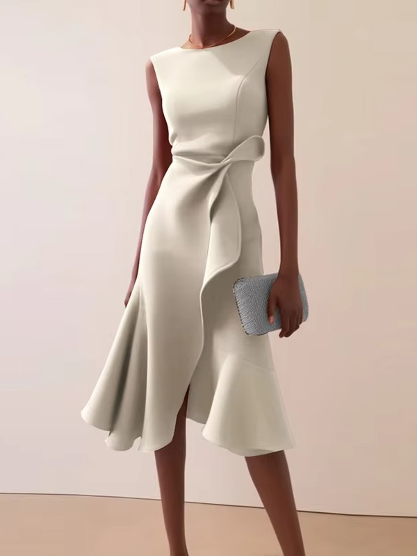 Zoya | Women's Summer Sleeveless Ruffle Midi Dress