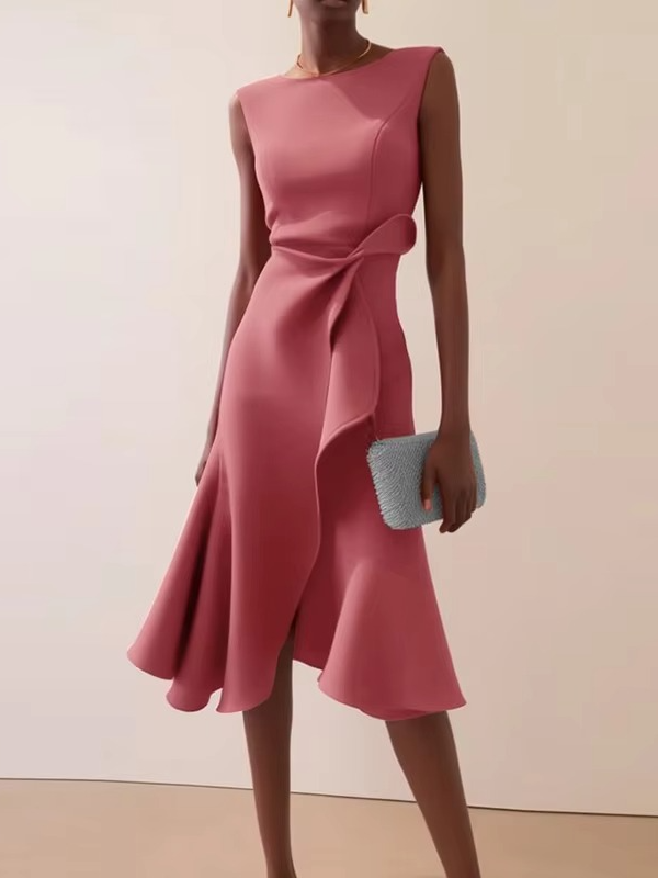 Zoya | Women's Summer Sleeveless Ruffle Midi Dress