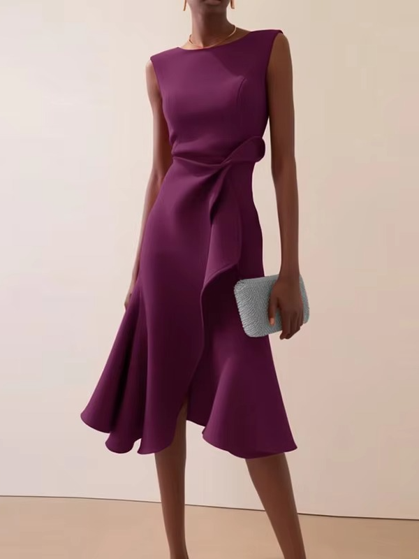 Zoya | Women's Summer Sleeveless Ruffle Midi Dress