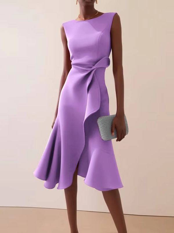 Zoya | Women's Summer Sleeveless Ruffle Midi Dress